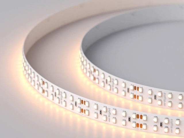Лента RT 2-5000 24V Warm2400 2x2 (3528, 1200 LED, LUX) (Arlight, 19.2 Вт/м, IP20) фото:5