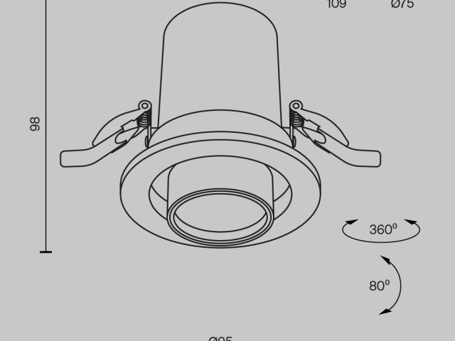 Встраиваемый светильник Technical DL045-01-10W3K-W фото:10