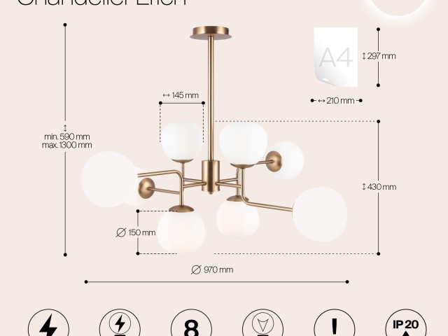 Люстра Maytoni MOD221-PL-08-G фото:21