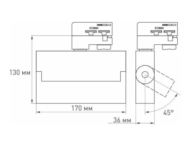 Светильник LGD-LOFT-TRACK-4TR-S170-10W Day4000 (WH, 24 deg) (Arlight, IP20 Металл, 3 года) фото:10