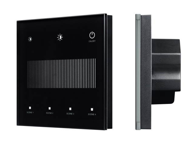 INTELLIGENT ARLIGHT Сенсорная панель SMART-DALI-301-11-1G-4SC-DIM-IN Black (BUS/24V, Touch, 2.4G) (IARL, IP20 Пластик, 5 лет) фото:1