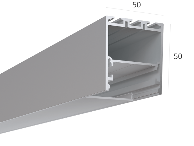 Алюминиевый LED профиль LINE 5050 Anod LT70 (с экраном) — 2000мм фото:2