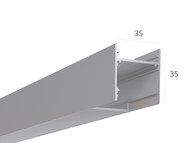 Алюминиевый LED профиль LINE 3535 S LT70 (с экраном) — 2500мм фото:2