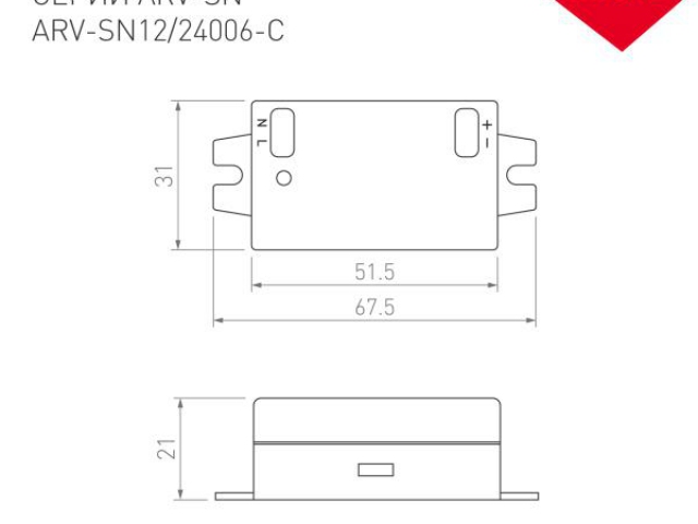 Блок питания ARV-SN12006-C (12V, 0.5A, 6W) (Arlight, IP20 Пластик, 3 года) фото:6