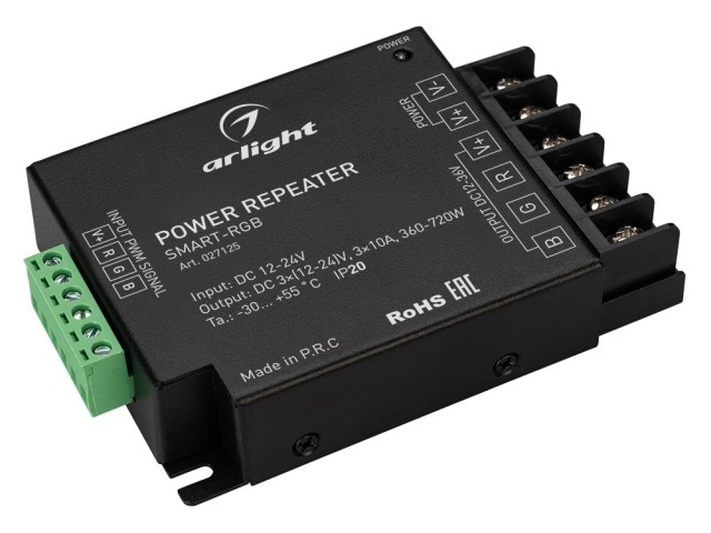 Усилитель SMART-RGB (12-24V, 3x10A) (Arlight, IP20 Металл, 5 лет) фото:10