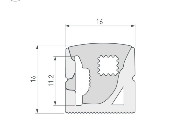 Силиконовый профиль WPH-FLEX-1616-SIDE-S11-50m WHITE (Arlight, Силикон) фото:2