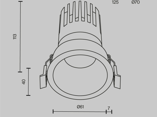 Встраиваемый светильник Technical DL118-15W-3K-B фото:5