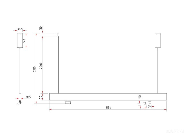 Подвесной светильник Technical P068PL-L27W4K фото:6