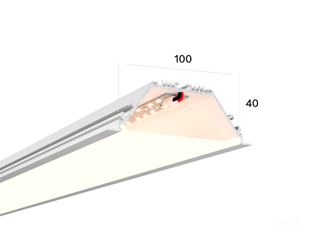 Линейный светильник HOKASU 100/40 IN noPS (RAL9003/750mm/LT70 — 4K/17W) фото:2