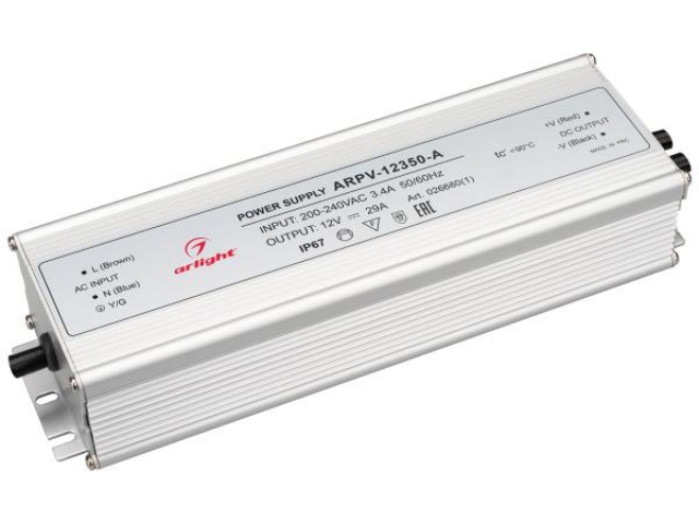 Блок питания ARPV-12350-A (12V, 29.0A, 350W) (Arlight, IP67 Металл, 3 года) фото:8