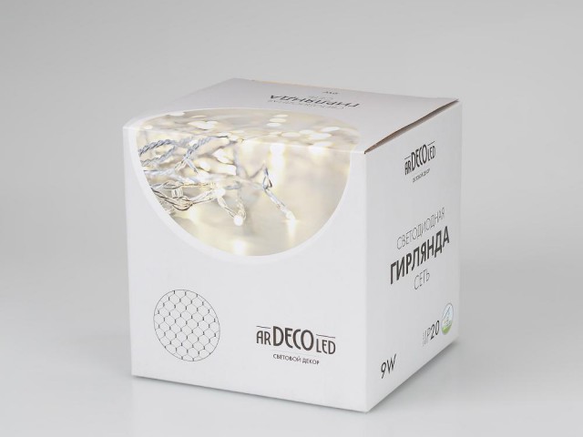Светодиодная гирлянда ARD-NETLIGHT-HOME-1500x1000-CLEAR-96LED RGB (230V, 9W) (Ardecoled, IP20) фото:2