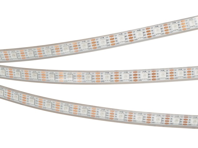 Лента герметичная SPI-P-B60-12mm 5V RGB-PX1-BPT (12 W/m, IP66, 5060, 5m) (Arlight, бегущий огонь) фото:1