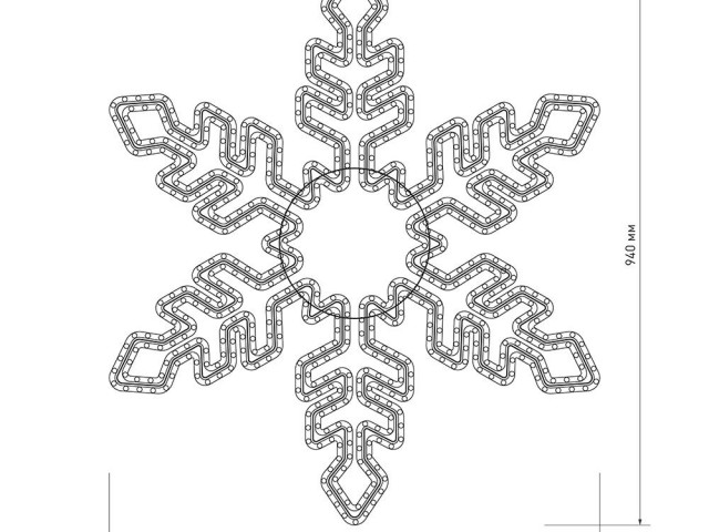 Фигура ARD-SNOWFLAKE-M1-940x940-648LED Blue (230V, 36W) (Ardecoled, IP65) фото:3
