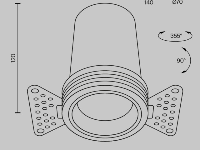 Встраиваемый светильник Technical DL125-L12-3K-TRS-W фото:9