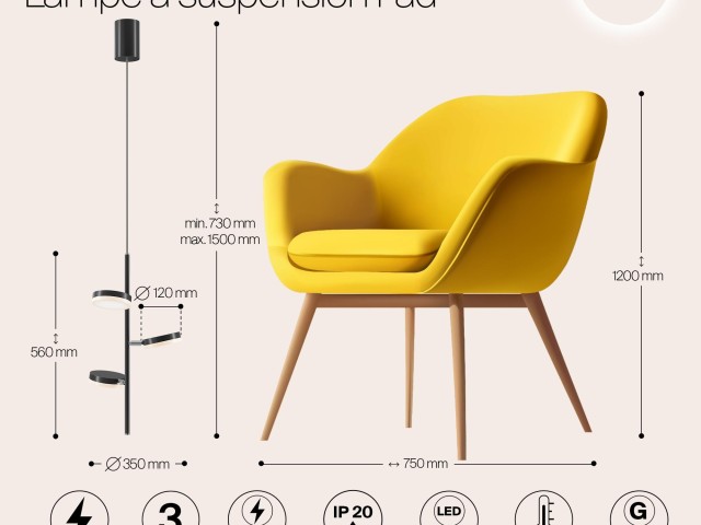 Подвесной светильник Maytoni MOD070PL-L18B3K фото:4