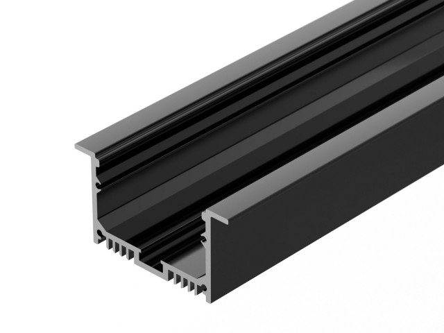 Профиль с экраном SL-LINIA62-F-2500 BLACK+OPAL (Arlight, Алюминий) фото:1