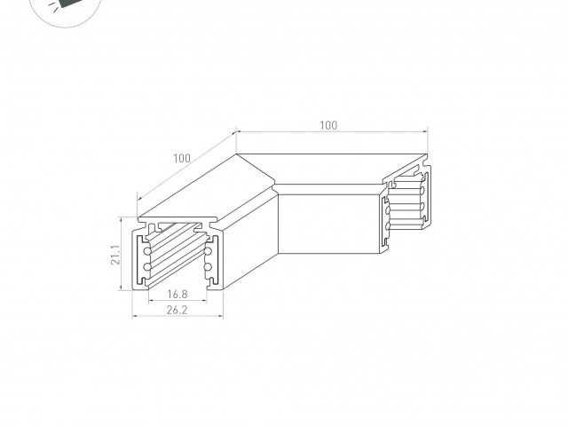 Коннектор угловой MAG-ORIENT-CON-2620-L90 (BK) (Arlight, IP20 Металл, 3 года) фото:7
