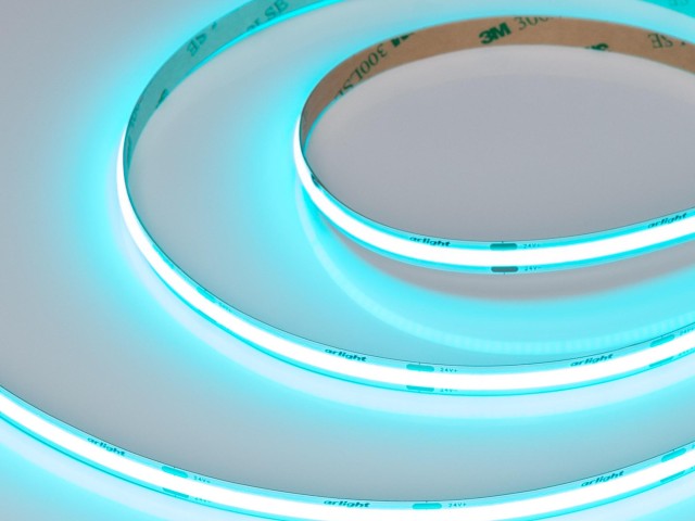 Лента COB-X480-8mm 24V Aquamarine (8 W/m, IP20, 5m) (Arlight, -) фото:3