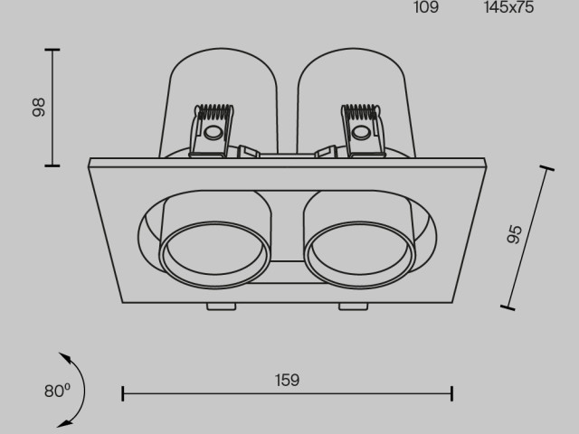 Встраиваемый светильник Technical DL045-02-10W4K-W фото:11