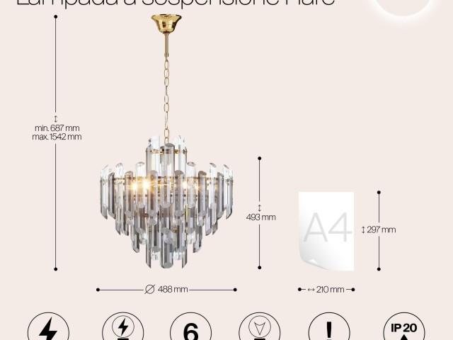 Подвесной светильник Maytoni DIA200PL-06G фото:2