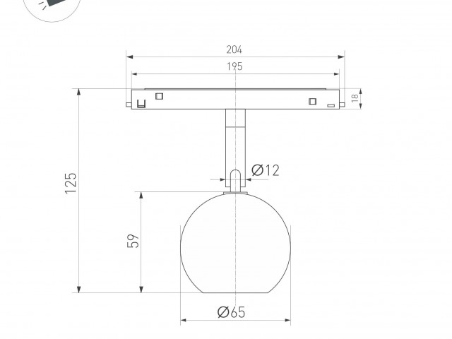 Светильник MAG-ORIENT-ORB-R60-10W Warm3000 (BK, 35 deg, 48V) (Arlight, IP20 Металл, 5 лет) фото:5