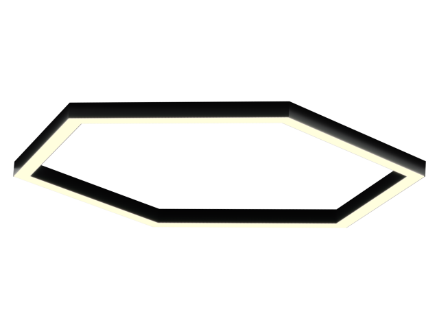 Светильник HOKASU Hexagon 35/40 (RAL9005/630*6mm/LT70 — 3K/80W) фото:1