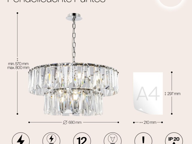 Подвесной светильник Maytoni MOD043PL-12CH фото:1