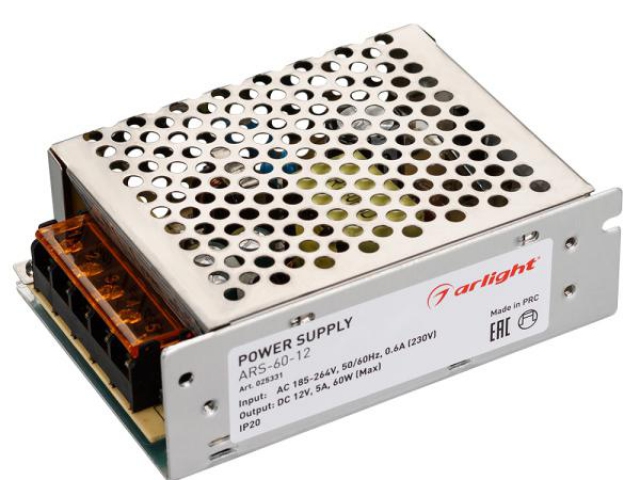 Блок питания ARS-60-12 (12V, 5A, 60W) (Arlight, IP20 Сетка, 2 года) фото:3