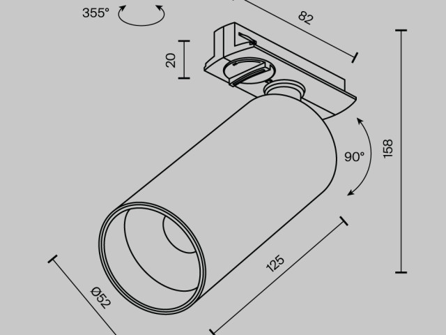 Трековый светильник Technical TR021-1-12W4K-W-BBS фото:4