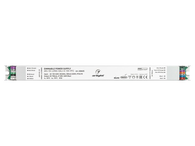 Блок питания ARJ-55-LONG-DALI-0-10V-PFC (56W, 700mA) (Arlight, IP20 Металл, 7 лет) фото:4