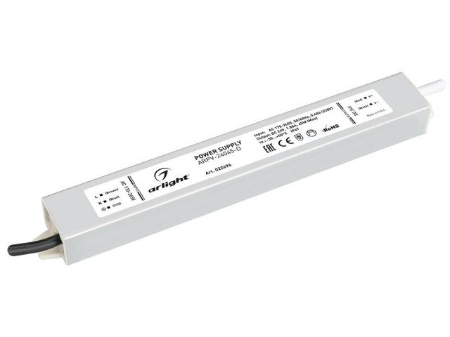 Блок питания ARPV-24045-D (24V, 1.9A, 45W) (Arlight, IP67 Металл, 3 года) фото:1