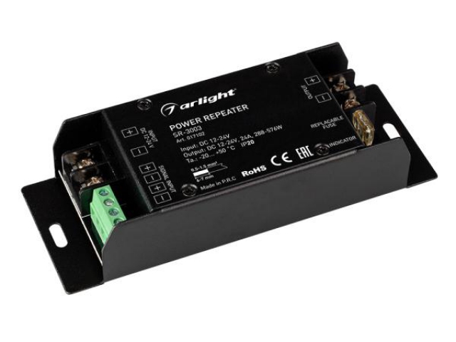 Усилитель SR-3003 (12-24V, 288-576W, 1CH) (Arlight, IP20 Металл, 3 года) фото:5