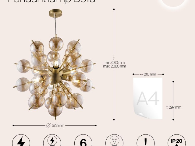 Подвесной светильник Maytoni MOD133PL-06BS фото:6