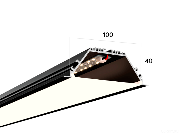Линейный светильник HOKASU 100/40 IN (RAL9005/1250mm/LT70 — 4K/28W) фото:9