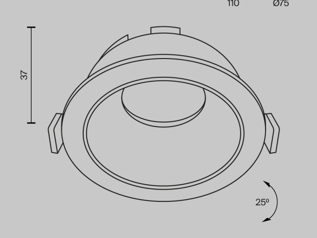 Встраиваемый светильник Technical DL051-U-1WMG фото:10