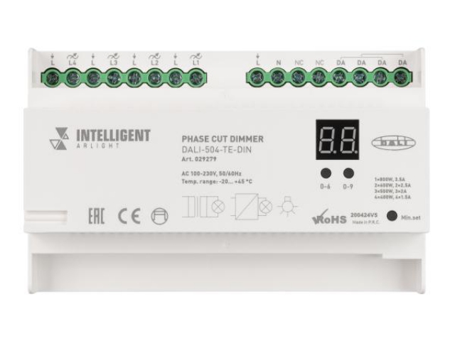 INTELLIGENT ARLIGHT Диммер DALI-504-TE-DIN(230V, 4x2A) (IARL, -) фото:5