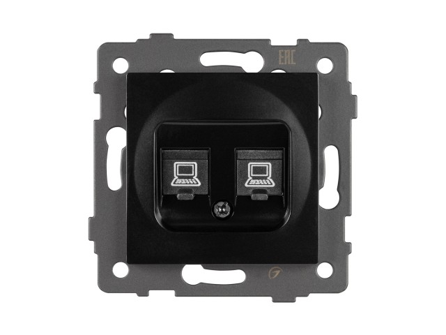 Механизм компьютерной розетки двойной SCT-MPC2-PL-BK-V (RJ-45, CAT6) (Arlight, -) фото:3