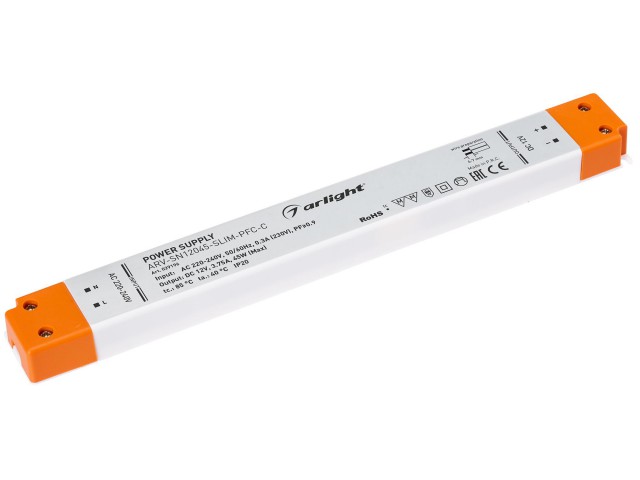 Блок питания ARV-SN12045-SLIM-PFC-C (12V, 3.75A, 45W) (Arlight, IP20 Пластик, 3 года) фото:3