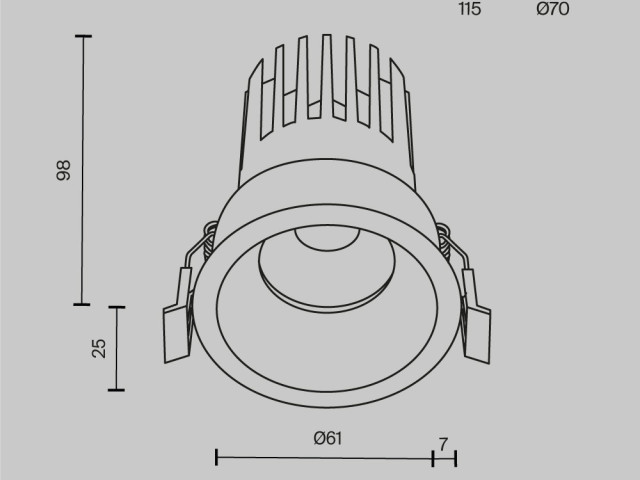 Встраиваемый светильник Technical DL117-15W-3K-B фото:7