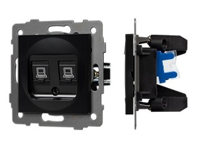 Механизм компьютерной розетки двойной SCT-MPC2-PL-BK-V (RJ-45, CAT6) (Arlight, -) фото:4