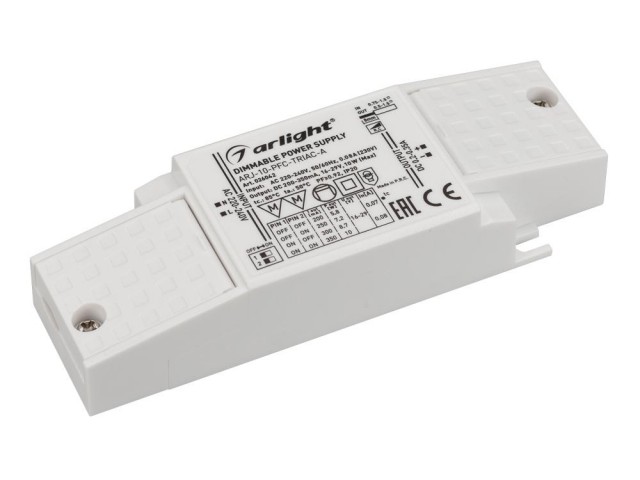 Блок питания ARJ-10-PFC-TRIAC-A (10W, 200-350mA) (Arlight, IP20 Пластик, 5 лет) фото:1