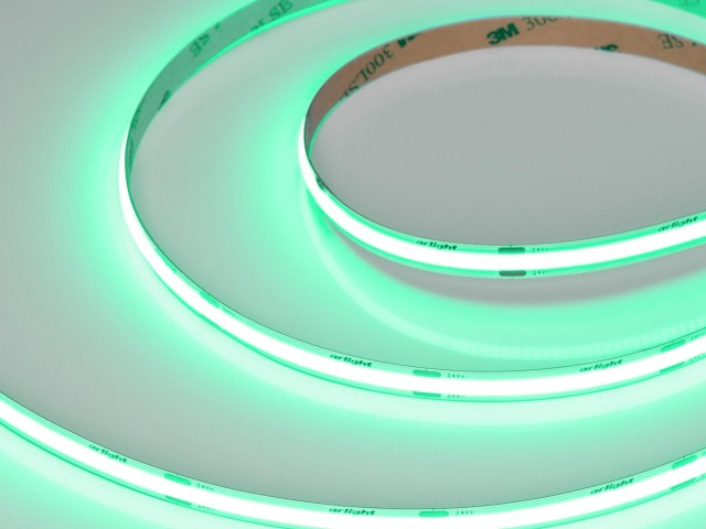 Лента COB-X480-8mm 24V Green (8 W/m, IP20, 5m) (Arlight, -) фото:4