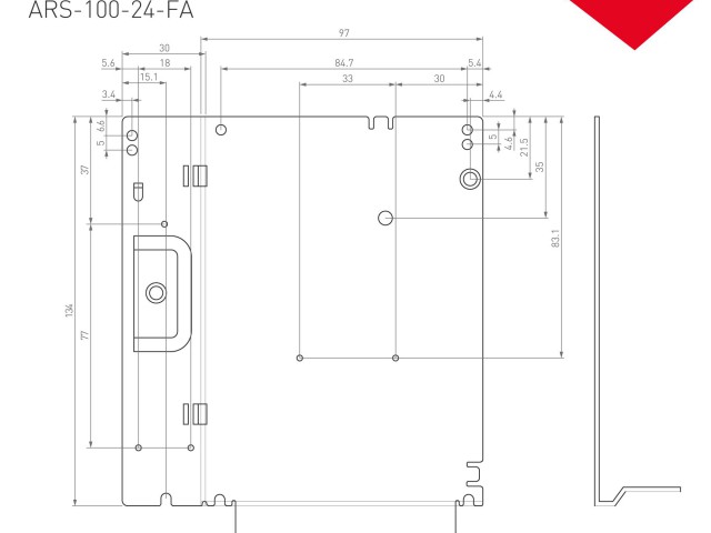 Блок питания ARS-100-24-FA (24V, 4.5A, 108W) (Arlight, IP20 Сетка, 3 года) фото:4