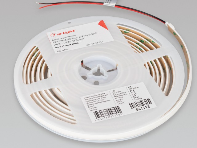 Лента герметичная RTW-PW-A160-8mm 24V Warm3000 (10 W/m, IP66, 2835, 5m) (Arlight, Матовая) фото:5