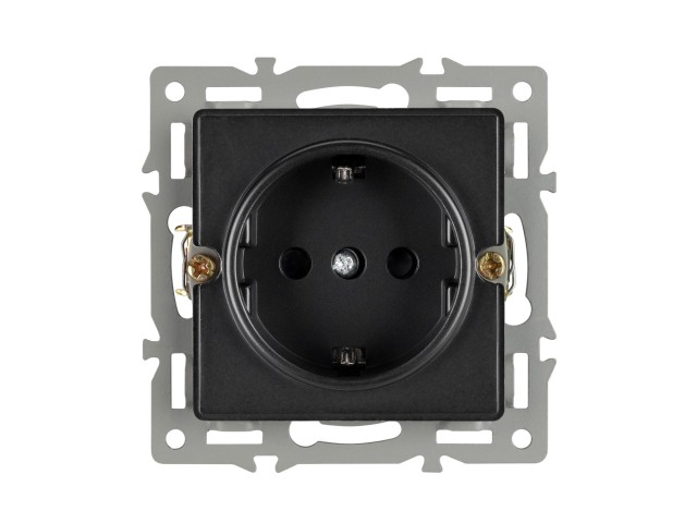 Механизм электрической розетки SCT-GP-MEU-PL-BK (250V, 16A) (Arlight, -) фото:2