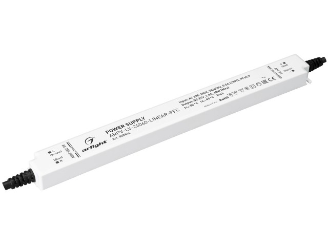Блок питания ARPV-LV-24060-LINEAR-PFC (24V, 2.5A, 60W) (Arlight, IP66 Пластик, 3 года) фото:3