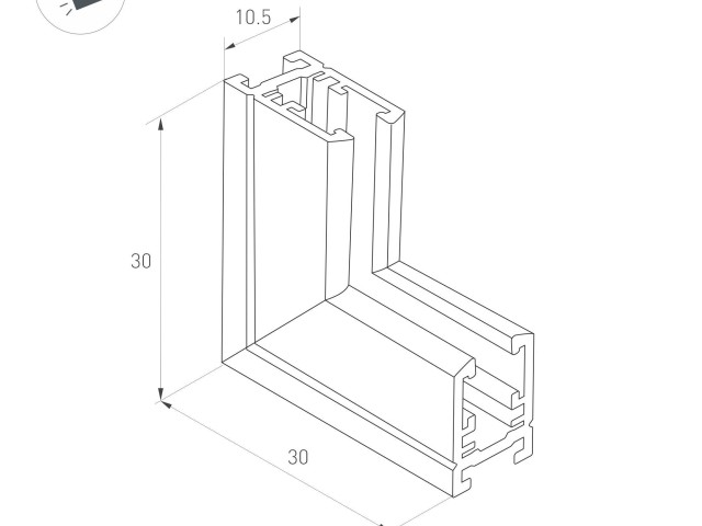 Коннектор угловой MAG-MICROCOSM-CON-L90-INT (BK, внутренний) (Arlight, IP20 Металл, 3 года) фото:2