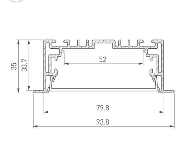 Профиль с экраном S2-LINIA94-F-2500 ANOD+OPAL (Arlight, Алюминий) фото:9