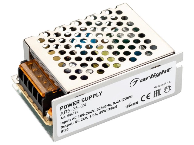 Блок питания ARS-35-24 (24V, 1.5A, 35W) (Arlight, IP20 Сетка, 2 года) фото:5