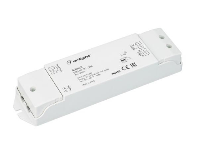 Диммер SMART-D1-DIM (12-24V, 1x10A, 2.4G) (Arlight, IP20 Пластик, 5 лет) фото:4